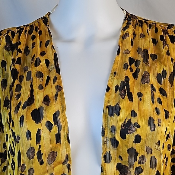 NWT Umgee Jungle Nights Gold Black & Brown Animal Print Sheer Cocoon Cardigan - Picture 5 of 16